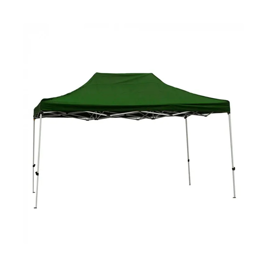 Розсувний шатер на білому каркасі для саду намет 3х4.5 м Зелений Тент для відпочинку на природі