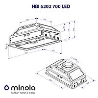 Витяжка MINOLA HBI 5202 WH 700 LED, Вбудована