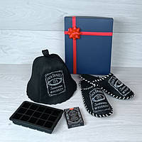 Подарочный набор для бани и сауны Luxyart "Jack Daniels" 4 предмета (PU-010) hl