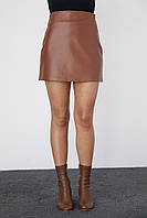Мини юбка из экокожи - коричневый цвет, S (есть размеры) hl