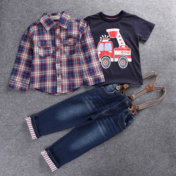 Дитячий комплект із сорочкою та джинсами для хлопчика, трійка, фото 1