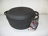 Каструля чавунна з чавунною кришкою-сковородою. Об'єм 2,0 літра, 200х100 мм, фото 3