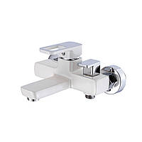 Змішувач для ванної з душовим гарнітуром білий Lidz LDWAW006WHI45398 Білий