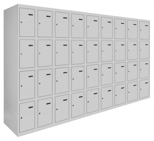 Шафа металева коміркова чотирирівнева (камера зберігання) LEVMETAL ШКМ 4/30/9 (180х270х50), фото 1