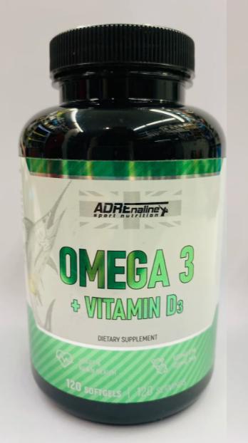 Жирні кислоти ADRENALINE Omega 3+vitamin D3 120 капсул