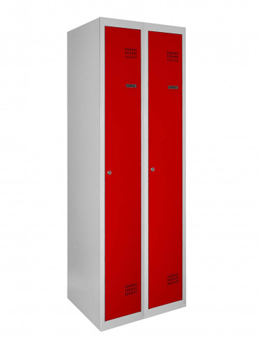 Шафа металева для одягу однорівнева LEVMETAL ШОМ 1/40/2 (180х80х50)(RAL 7035/RAL 3020)