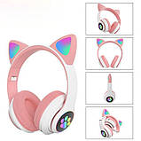 Бездротові навушники з котячими вушками та RGB підсвічуванням Cat VZV 23M. WO-975 Колір: рожевий, фото 5