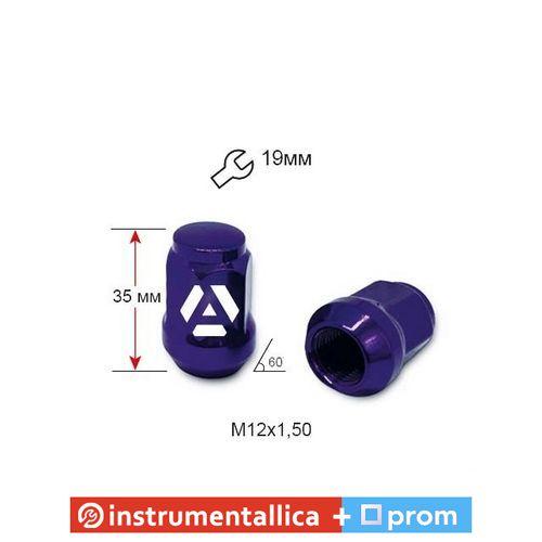 Гайка колісна A801445PP(13735) M12х1,5х35 мм Конус Mazda, Kia, Hyundai, Daihatsu Закрита Фіолетовий Хром Ключ