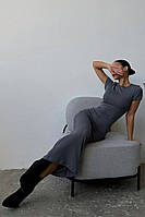 Платье женское серого цвета р.42-46 177763T Бесплатная доставка