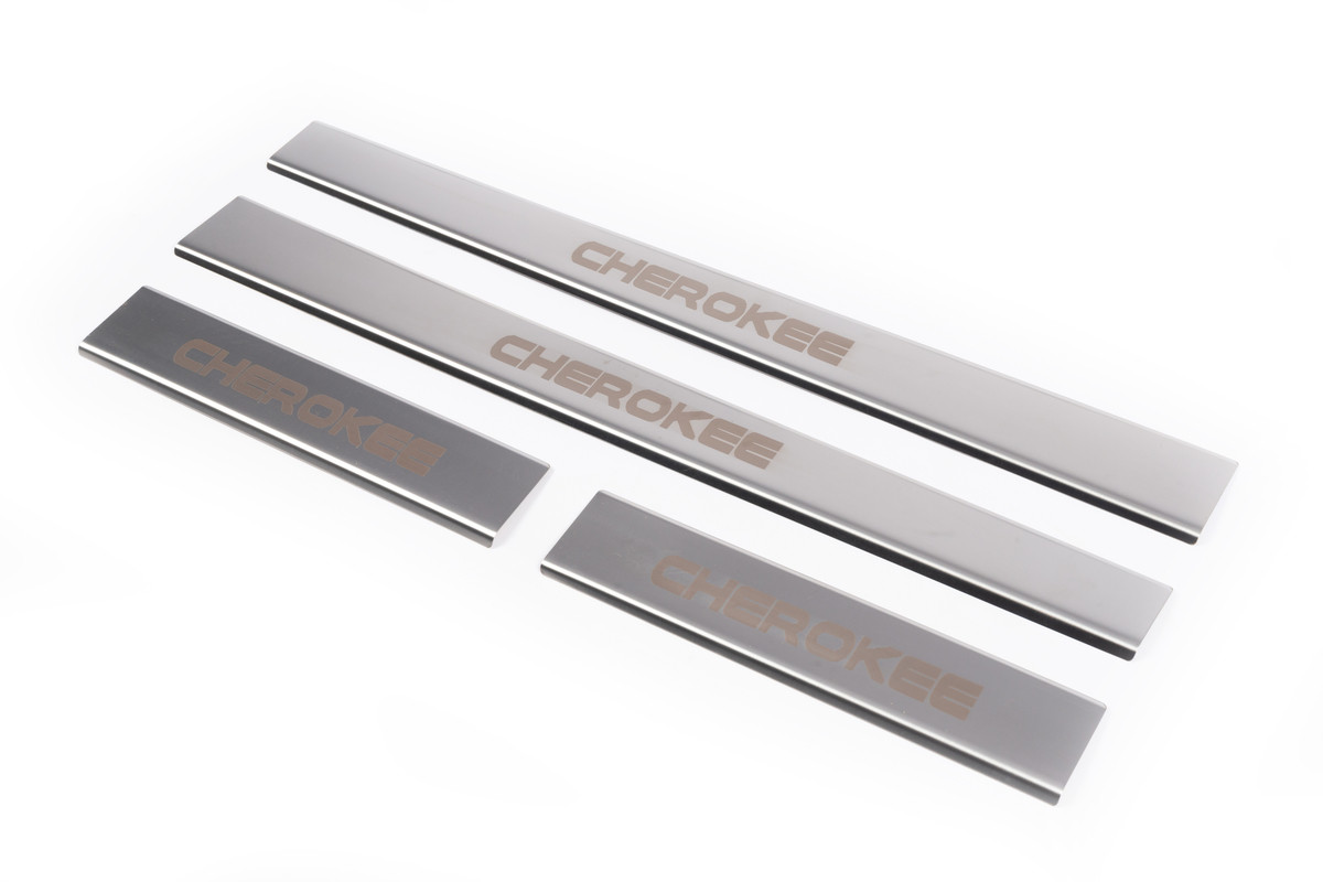 Накладки на пороги Carmos V1 (4 шт, нерж) для Jeep Cherokee/Liberty 2007-2013рр