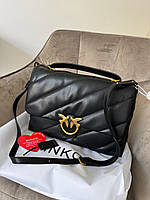 Женская кожаная сумочка пинко чёрная Pinko изысканная молодёжная сумочка через плечо