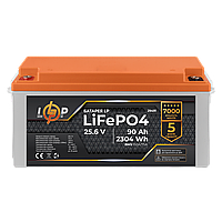 Аккумулятор LP LiFePO4 для ИБП 24V (25,6V) - 90 Ah (2304Wh) (BMS 150A/75А) пластик Кешбек до 5%