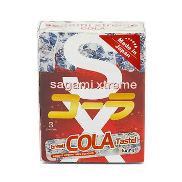 Супертонкі латексні презерваїви Sagami Xtreme Cola flavor 3 шт  Bomba💣