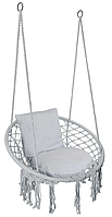 Плетеная кресло качеля гнездо подвесная TOGO Grey круглая для детей 80 см