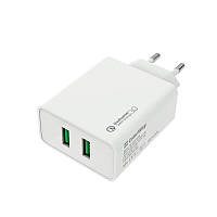 Сетевое зарядное устройство ColorWay QC3.0 (2USBx3A) White (CW-CHS017Q-WT) ET, код: 6703987