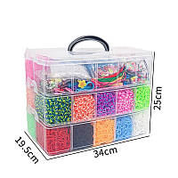 МЕГА набір гумок для плетіння браслетів 40 000 штук Loom Bands Set з аксесуарами, 25 кольорів