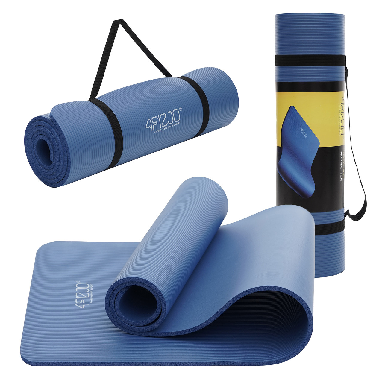 Килимок (мат) спортивний 4FIZJO NBR 180 x 60 x 1 см для йоги та фітнесу Navy Blue (P-5907739316974)