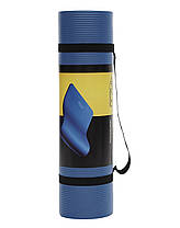 Килимок (мат) спортивний 4FIZJO NBR 180 x 60 x 1 см для йоги та фітнесу Navy Blue (P-5907739316974), фото 5