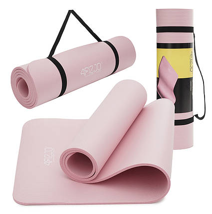 Килимок (мат) спортивний 4FIZJO NBR 180 x 60 x 1 см для йоги та фітнесу Light Pink (P-5907739317001), фото 1