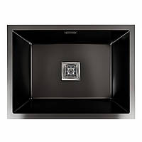 Кухонная мойка Platinum Handmade PVD 58*43 черная монтаж под столешницу HSB (квадратный сифон 3,0/1,0)
