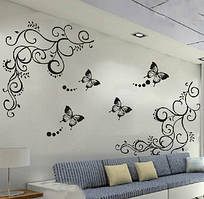 Вінілова наклейка на стіну "Метелики в вітальню"