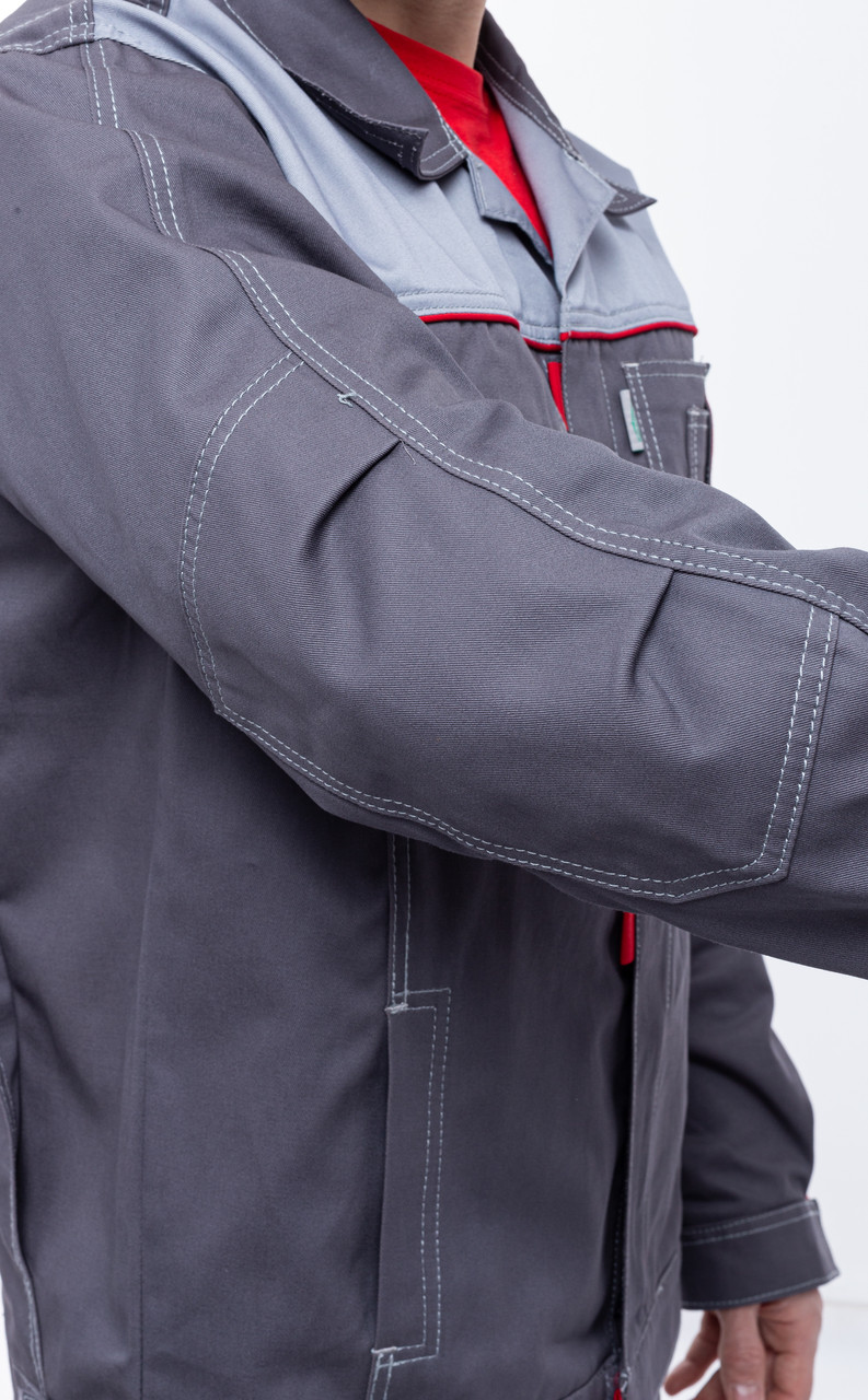 Куртка рабочая СИТИ-МАСТЕР, 100% хлопок 260г/м2, серый/светло-серый - фото 8 - id-p2017479345