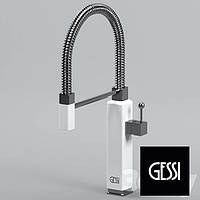 Белый смеситель для кухни с гибким гусаком Gessi Happy White XL 60061298