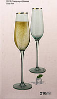 Набор бокалов Helios для шампанского с золотым ободом 210 Мл 2 шт 9044A