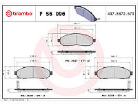 Колодки тормозные дисковые P56096 NISSAN Navara D40 05-15, Pathfinder R51 04-14, Leaf 10-17, e-NV200 14-