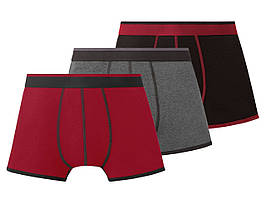 Комплект труси-боксери з 3 штук, розмір L, колір червоний, сірий, чорний