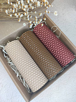 Набір декоративних натуральних свічок із вощини №9, 3шт./набір