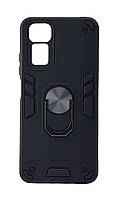 Противоударный чехол Armored Ring для Xiaomi Redmi Note 12s бампер с подставкой черный