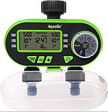 Автоматичний таймер для крапельного поливання таймер поливання aqualin 2 лінії поливання рослин, фото 8