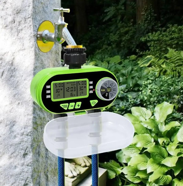 Автоматичний таймер для крапельного поливання таймер поливання aqualin 2 лінії поливання рослин, фото 1