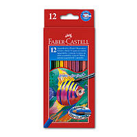 Карандаши акварельные с кисточкой Faber Castell 12 цветов NX, код: 7590826