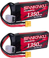 Аккумуляторная батарея Sankaku 1350mAh 7.4V 20C 2 шт. для радиоуправляемых моделей самолетов