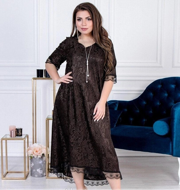 Стильна жіноча сукня, тканина "Гіпюр" 52, 56, 60, 62, 64, 66 розмір 52