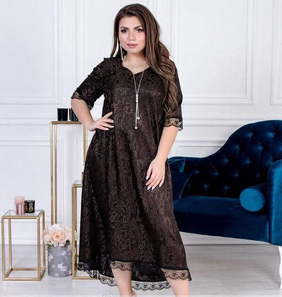 Стильна жіноча сукня, тканина "Гіпюр" 52, 56, 60, 62, 64, 66 розмір 52, фото 1