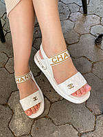 Сандали / тапочки Chanel sandals White/Gold 40 m sale