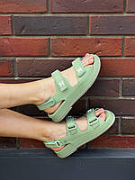 Chanel Chanel ''Dad"" Sandals Green Premium 40 m sale