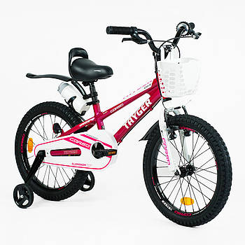 Велосипед двоколісний Corso Tayger (алюмінієва рама, додаткові колеса, складання 85%) TG-21702 Рожевий