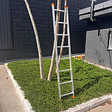 Алюмінієві приставні сходи 8 ступенів 2,25 метри 1 секція, фото 3
