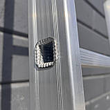 Алюмінієві приставні сходи 8 ступенів 2,25 метри 1 секція, фото 9