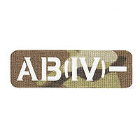 M-Tac нашивка группа крови AB (IV) - сквозная Laser Cut 25х80 Multicam