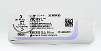 Хірургічна нитка Ethicon Вікрил (Vicryl) 0, довжина 90 см, кільк. голка, 40 мм, W9430