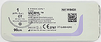 Хірургічна нитка Ethicon Вікрил (Vicryl) 1, довжина 90 см, кільк. голка 40 мм, W9431