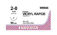 Хирургическая нить Ethicon Викрил Рапид (Vicryl Rapide) 2/0, длина 90 см, кол-реж. игла 40 мм, W9946