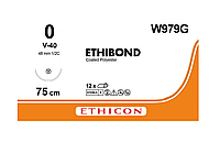 Хирургическая нить Ethicon Этибонд Эксель (Ethibond Excel) 0, длина 75 см, кол-реж. игла 48 мм, W979G