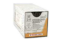 Хирургическая нить Ethicon Этибонд Эксель (Ethibond Excel) 2/0, длина 90 см, 2 кол-реж. иглы 26 мм W6987