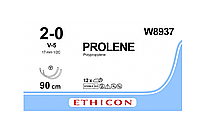 Хирургическая нить Ethicon Пролен (Prolene) 2/0, длина 90 см, 2 кол-реж. иглы 17 мм, W8937